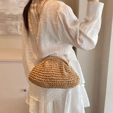 Summer Straw Weaving Crossbody Bag – Women's Casual Shell Purse - Himpall